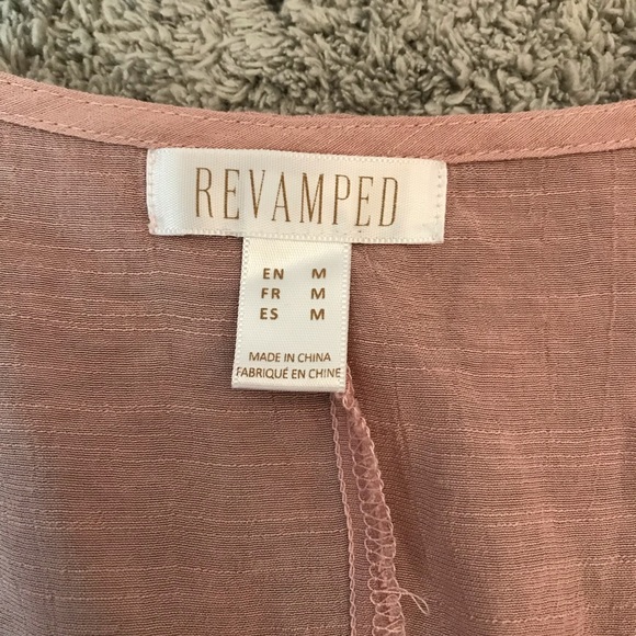 Revamped Women’s Cropped Cover Jacket Size M Kimono Style Sleeves Dusty Pink - Picture 7 of 8